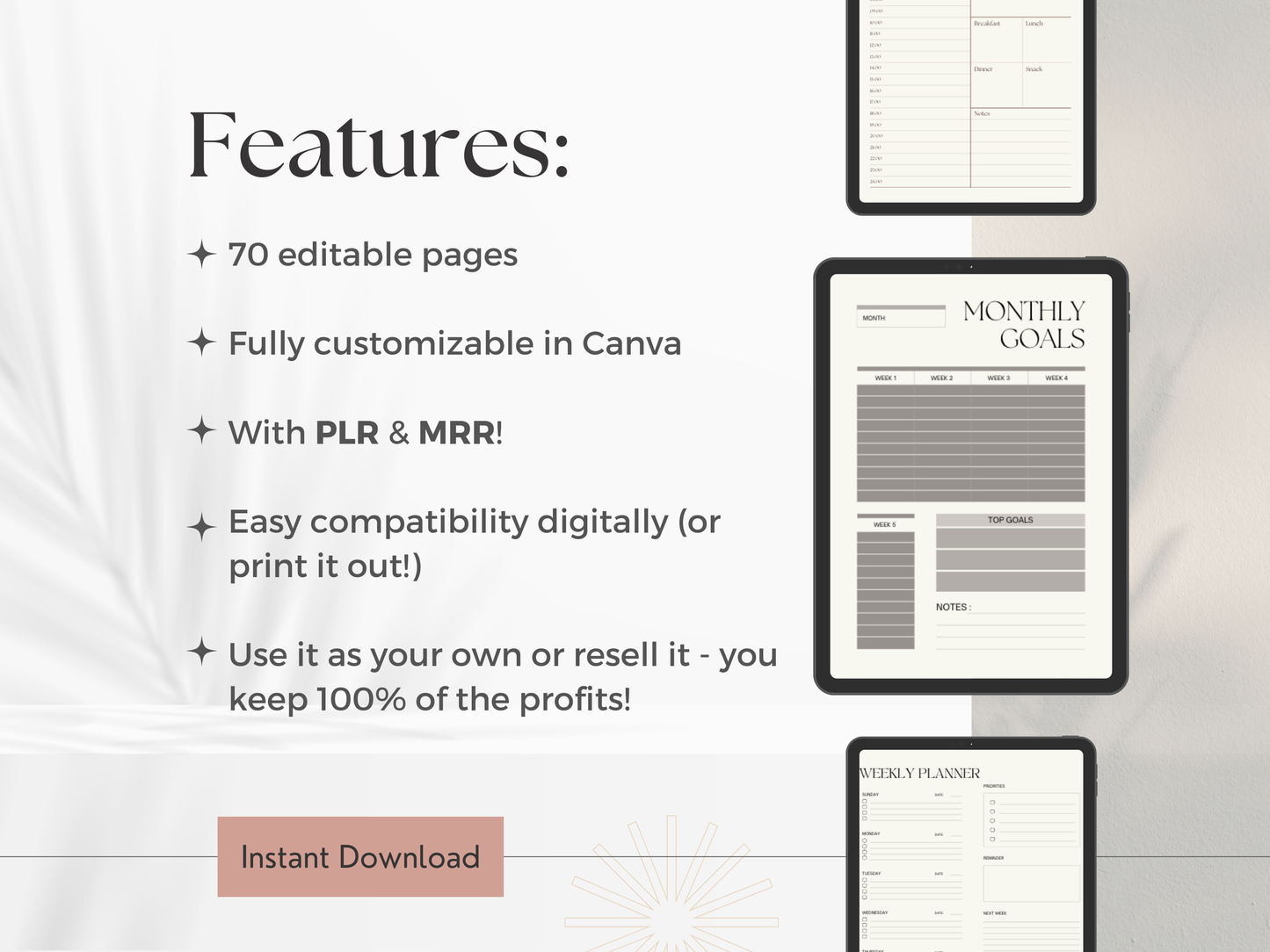2025 Minimalist Daily/Weekly/Monthly Planner