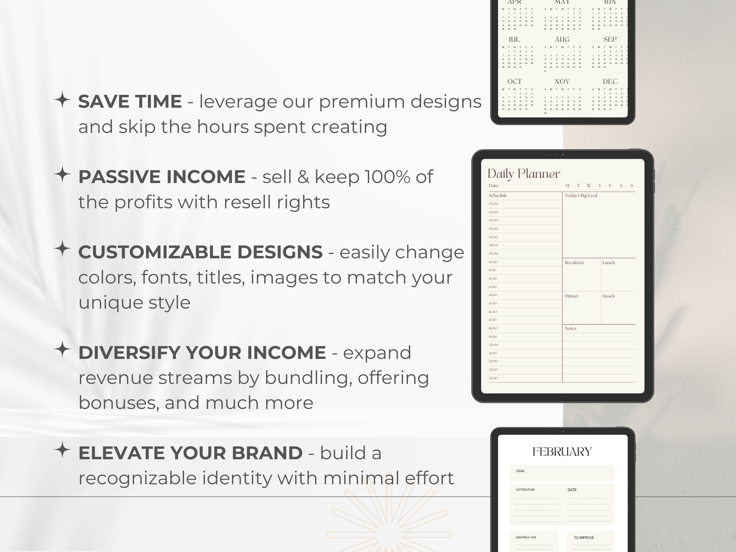 2025 Minimalist Daily/Weekly/Monthly Planner