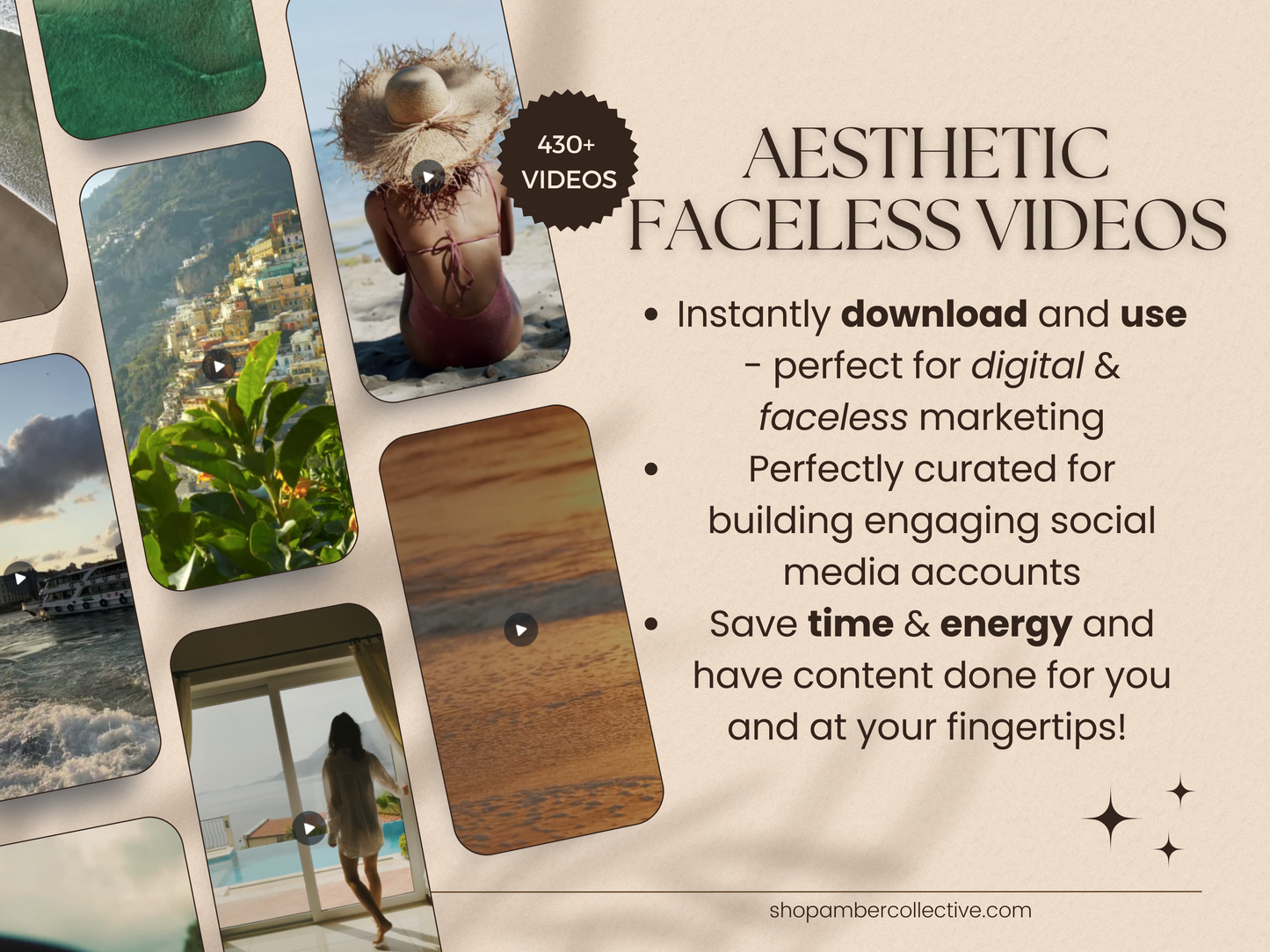 TRAVEL PACK - 430+ Faceless Aesthetic DFY Videos