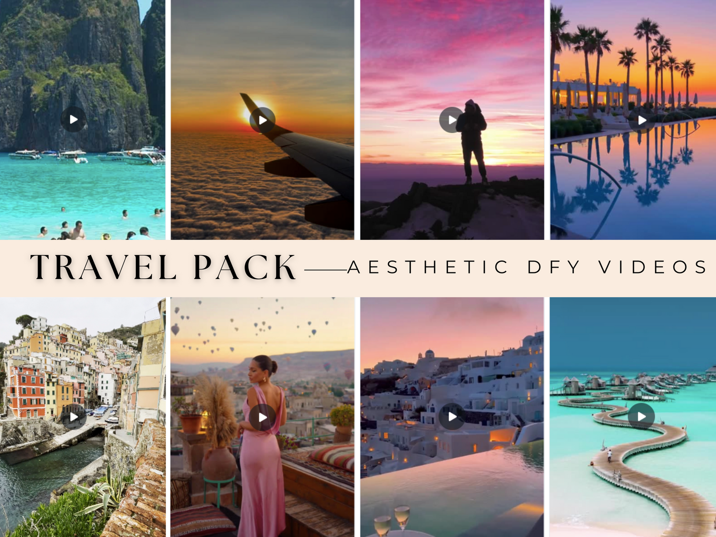 TRAVEL PACK - 430+ Faceless Aesthetic DFY Videos