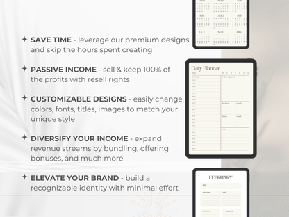 2025 Minimalist Daily/Weekly/Monthly Planner